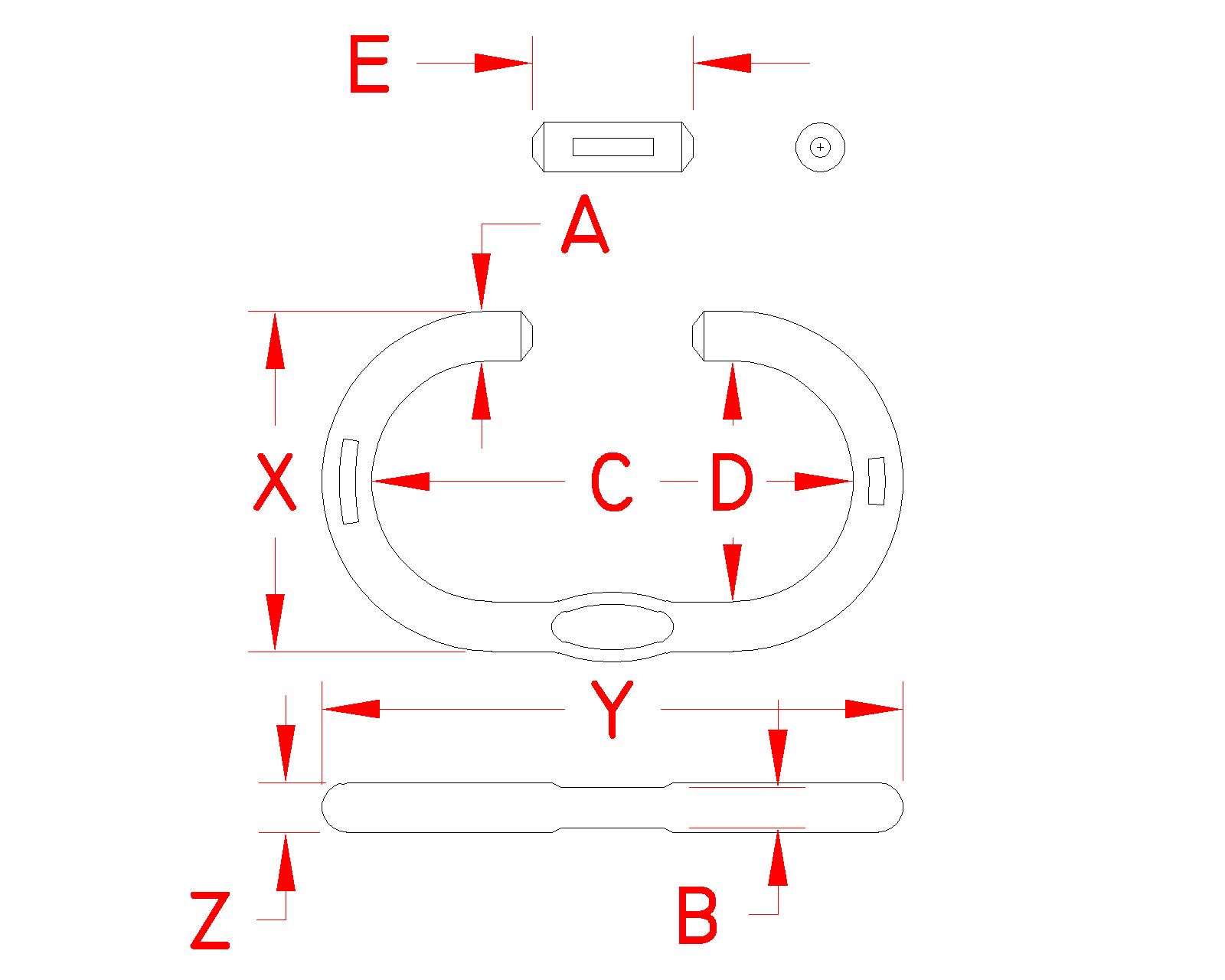 Stainless Steel Master Link - Weld, S0650-W, Line Drawing